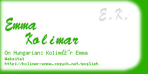 emma kolimar business card